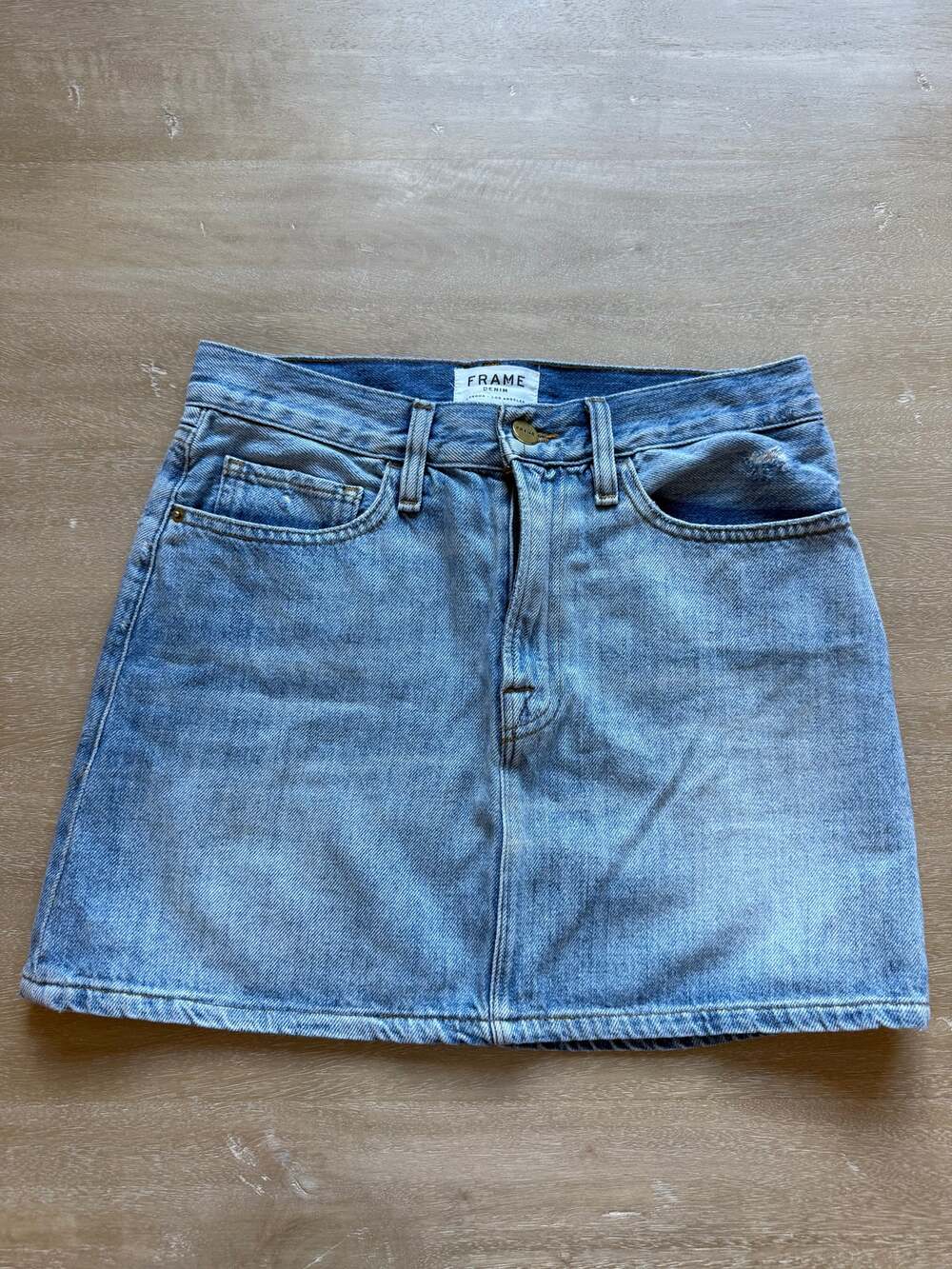 FRAME Denim Mini Skirt Light Wash Size 25